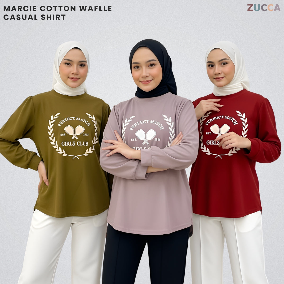 ZUCCA MARCIE KEMEJA KASUAL WANITA WAFFLE COTTON - DM007 BAJU WANITA KOREAN STYLE