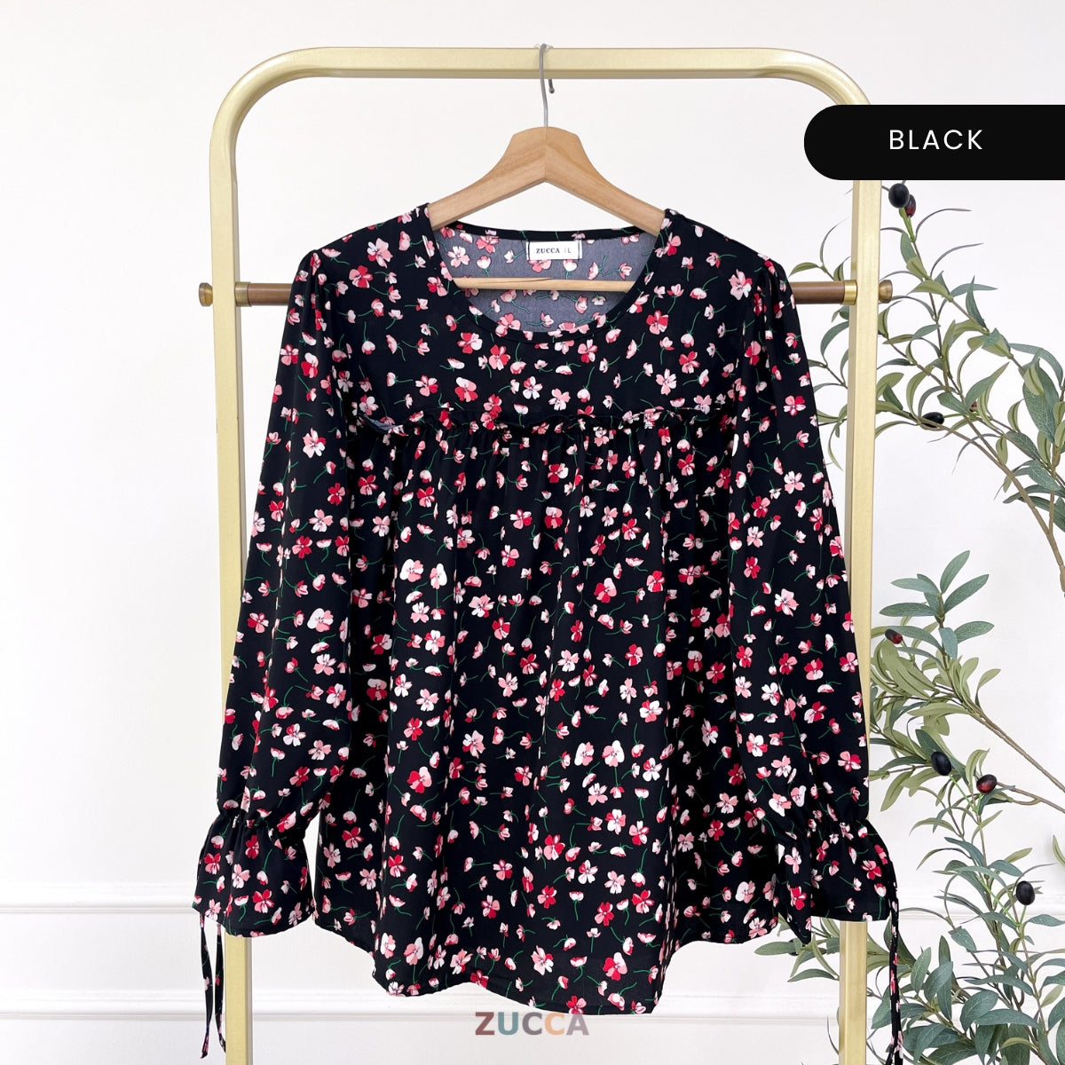 ZUCCA JULINA KASUAL WOMEN BLOUSE FLOWER PRINTED - DM017