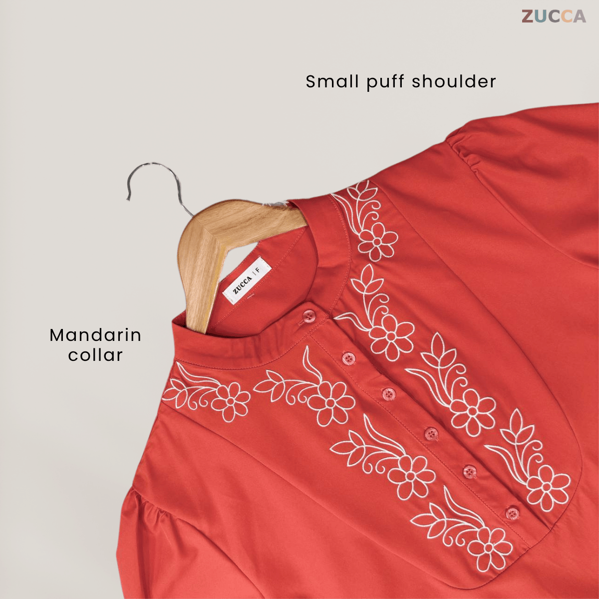 ZUCCA HAYNA HALF-BUTTON COTTON WOMEN BLOUSE - DM020 BAJU KEMEJA WANITA KOREAN STYLE