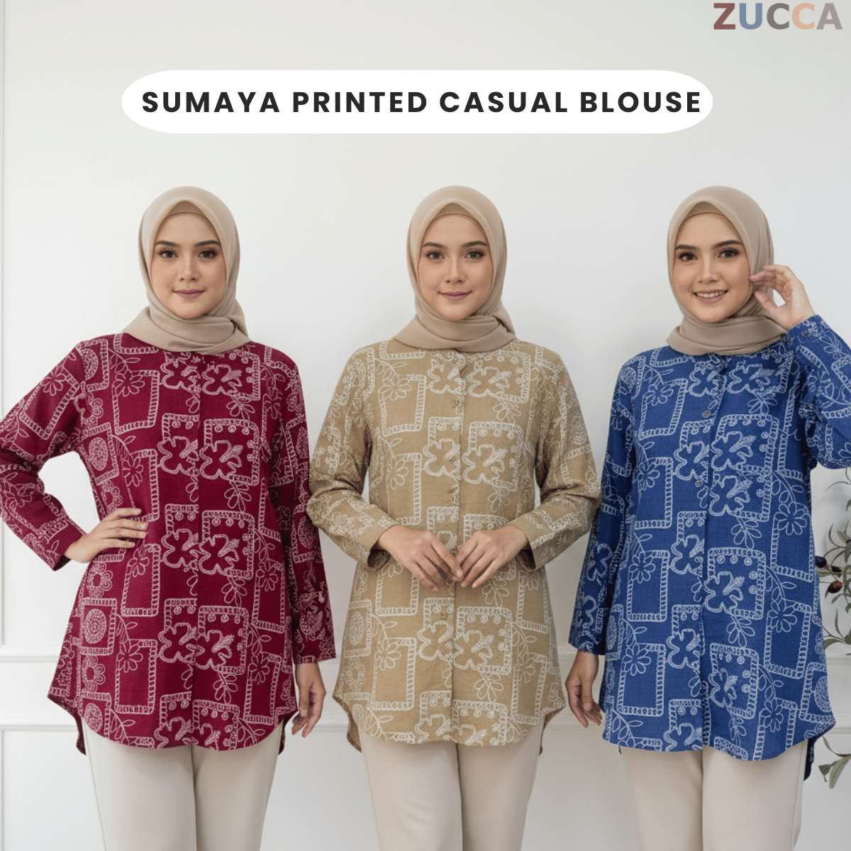 ZUCCA SUMAYA KEMEJA WANITA CORAK KASUAL - DM021