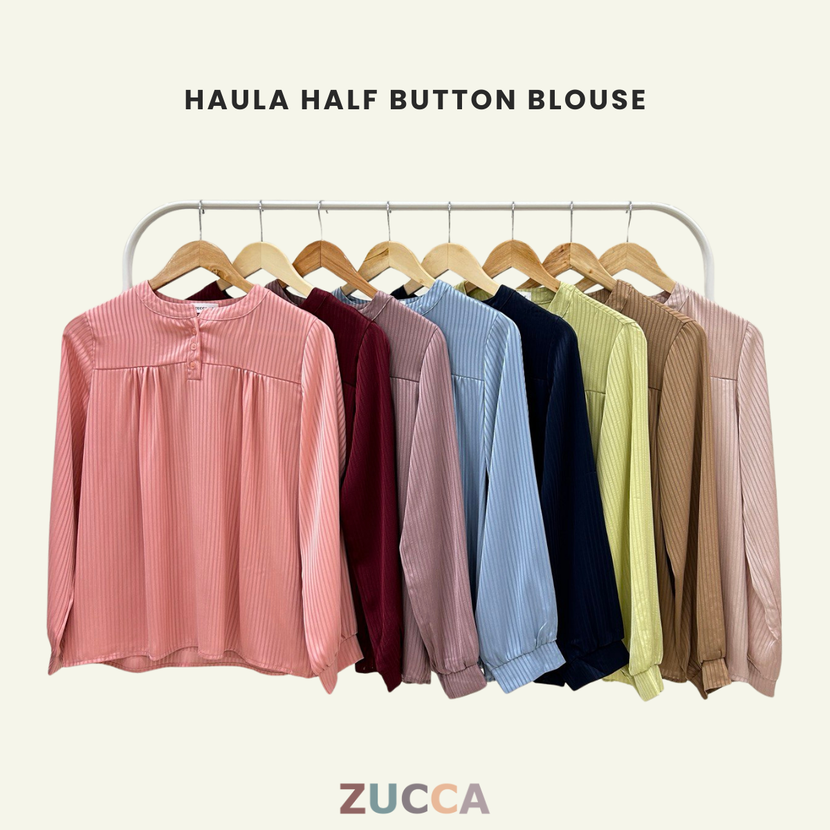 Haula Half Button Blouse Korean Style - DM036