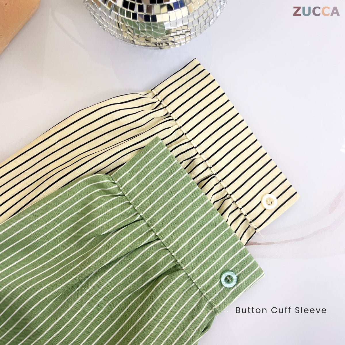 ZUCCA HAULA HALF BUTTON STRIPE BLOUSE DOLLY STYLE - DM036