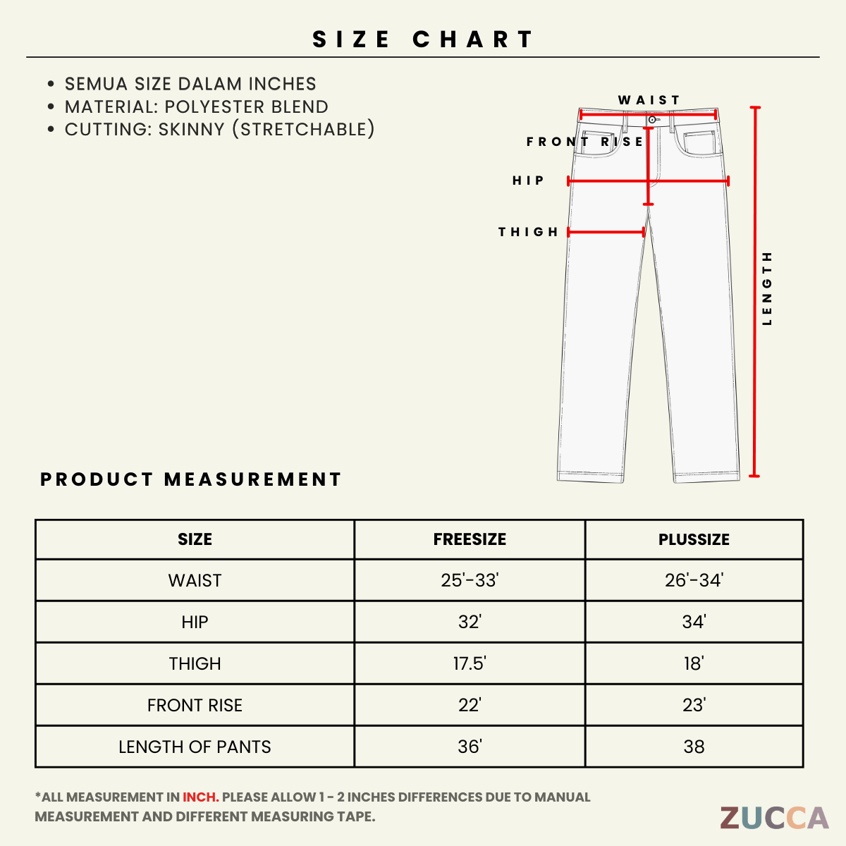 ZUCCA DARWIN SELUAR SLACK STRETCHABLE WANITA STRAIGHT CUT KOREAN STYLE - DM042 PALAZZO Casual Fit