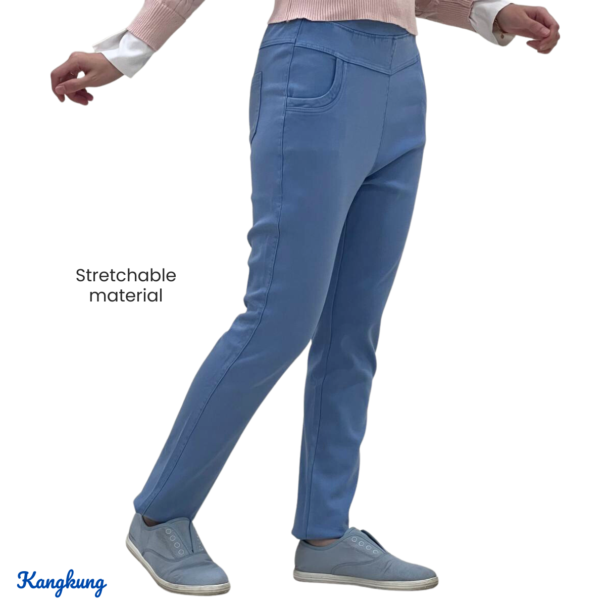 ZUCCA AFIFI SELUAR JEGGING DENIM BERELASTIK WANITA (SAIZ XL–6XL) – DM045 GAYA KOREA