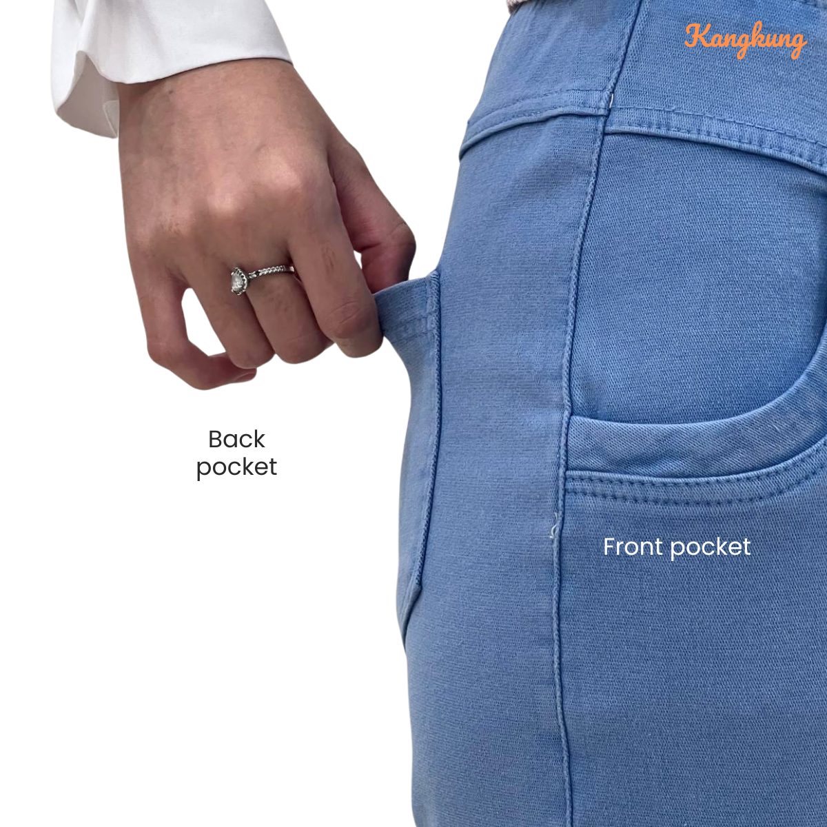 ZUCCA AFIFI SELUAR JEGGING DENIM BERELASTIK WANITA (SAIZ XL–6XL) – DM045 GAYA KOREA