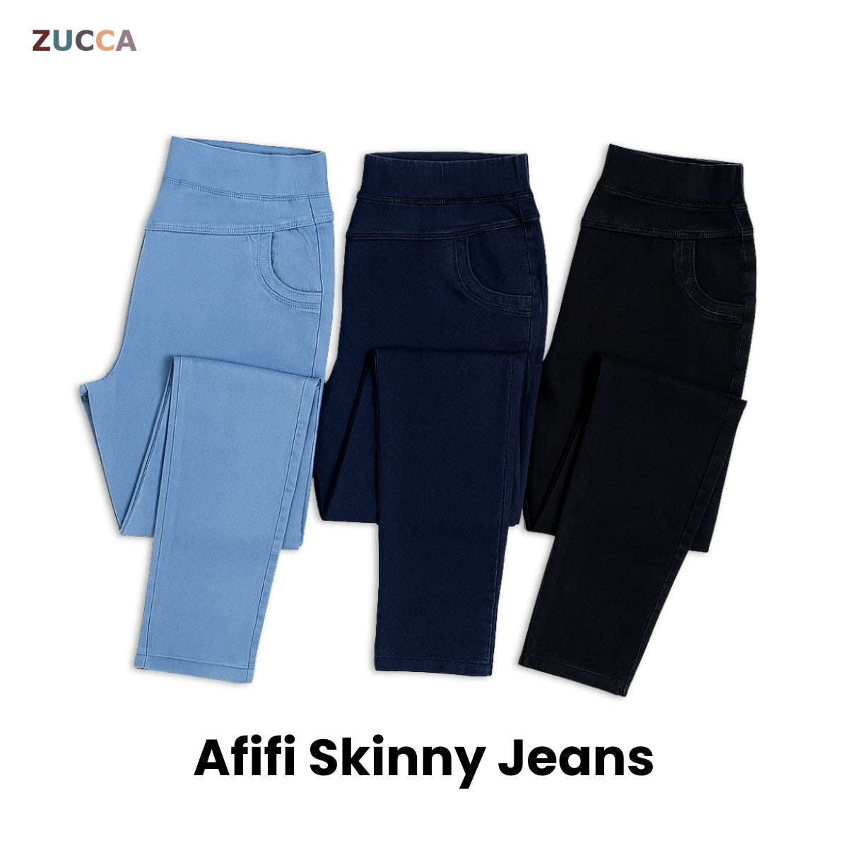 ZUCCA AFIFI SELUAR JEGGING DENIM BERELASTIK WANITA (SAIZ XL–6XL) – DM045 GAYA KOREA