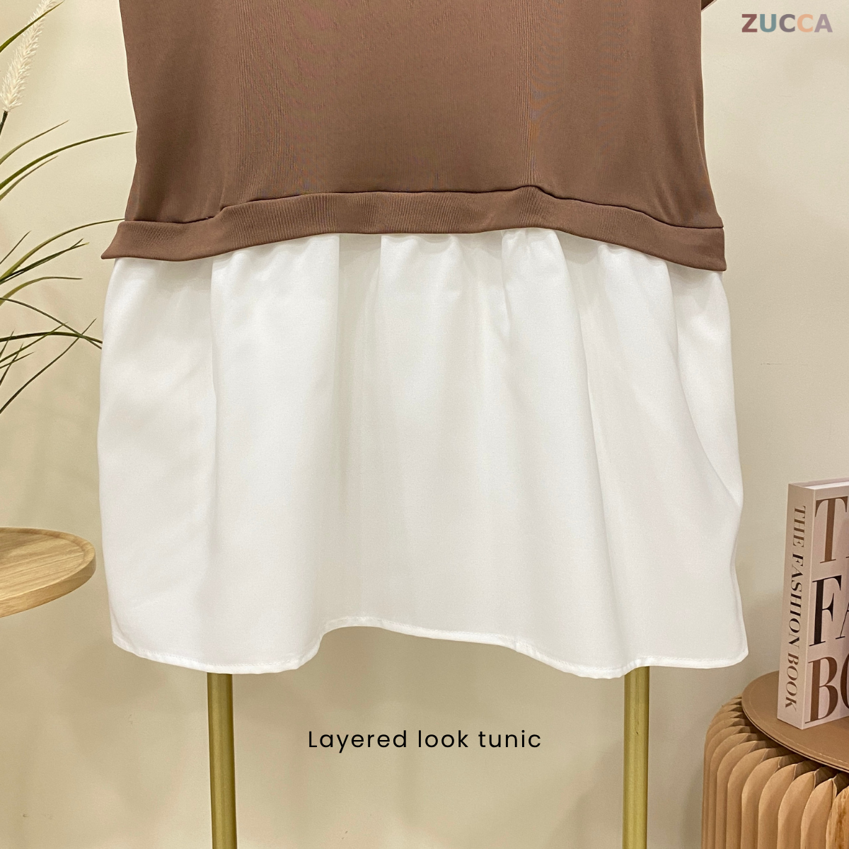 ZUCCA SISSY TWO TONE TUNIC WOMEN BLOUSE - DM062