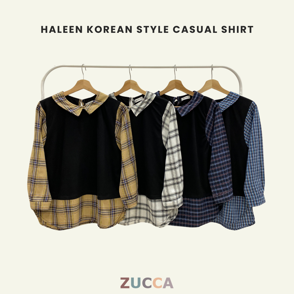 Haleen Plaid Collared Korean Style Casual Shirt - DM063