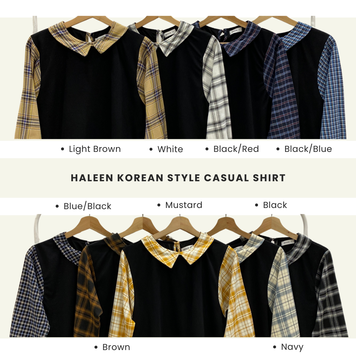 Haleen Plaid Collared Korean Style Casual Shirt - DM063