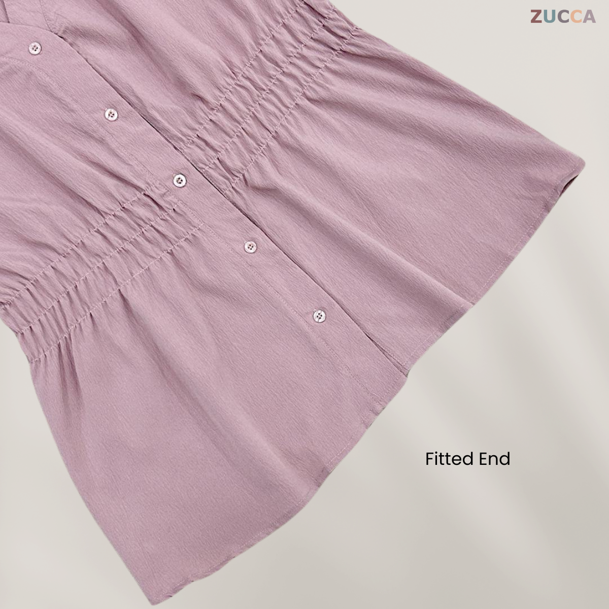 ZUCCA NOVARIA BLOUS WANITA LEHER V BERLIPAT DENGAN RIMPLES - DM075