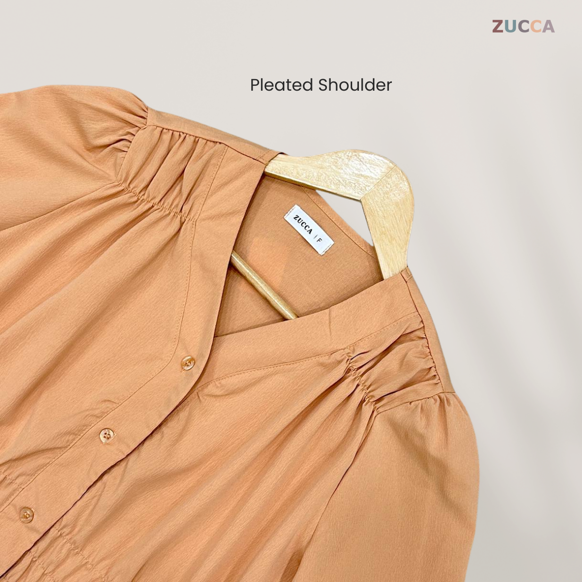 ZUCCA NOVARIA BLOUS WANITA LEHER V BERLIPAT DENGAN RIMPLES - DM075