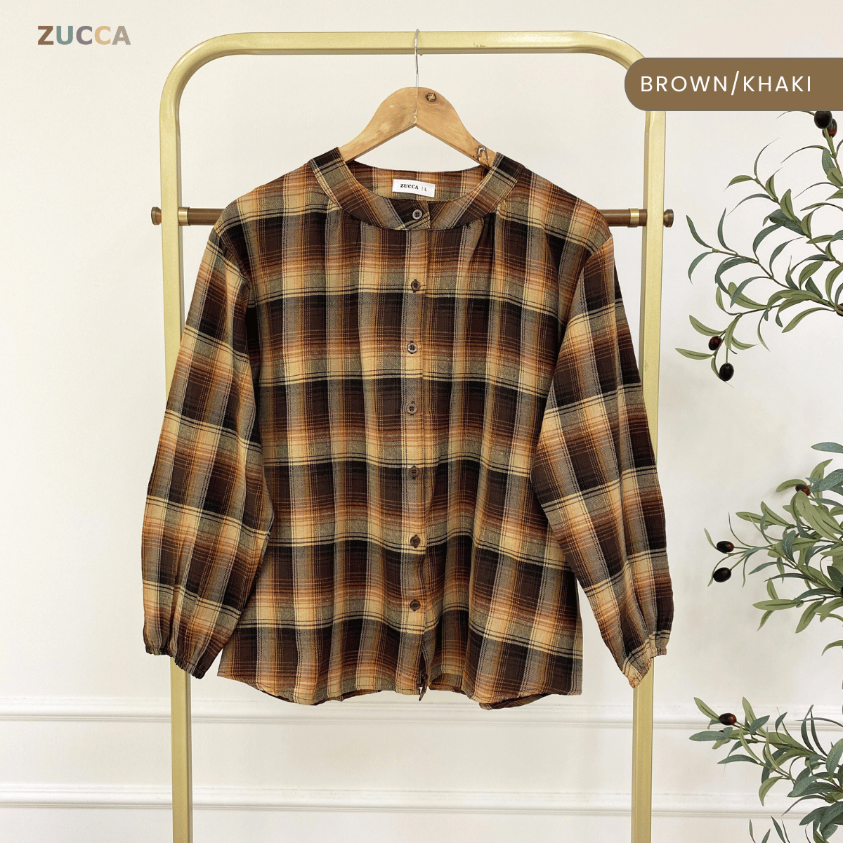 ZUCCA ADAMIA BLAUS KASUAL BERPOLA GINGHAM - DM072