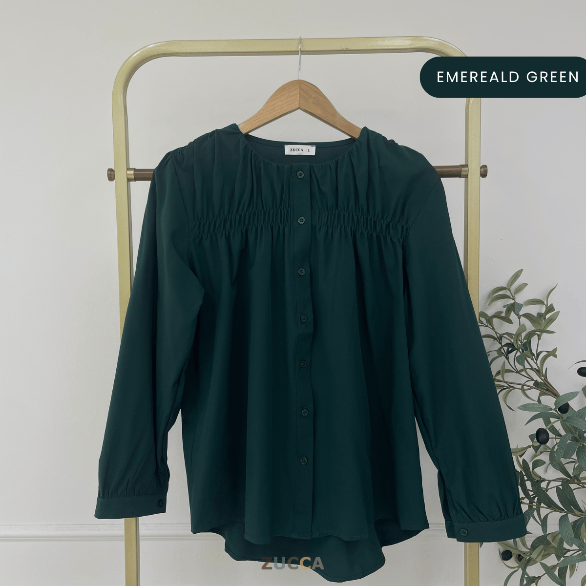 ZUCCA FRENA RUCHED WOMEN BLOUSE - DM078 KOREAN STYLE