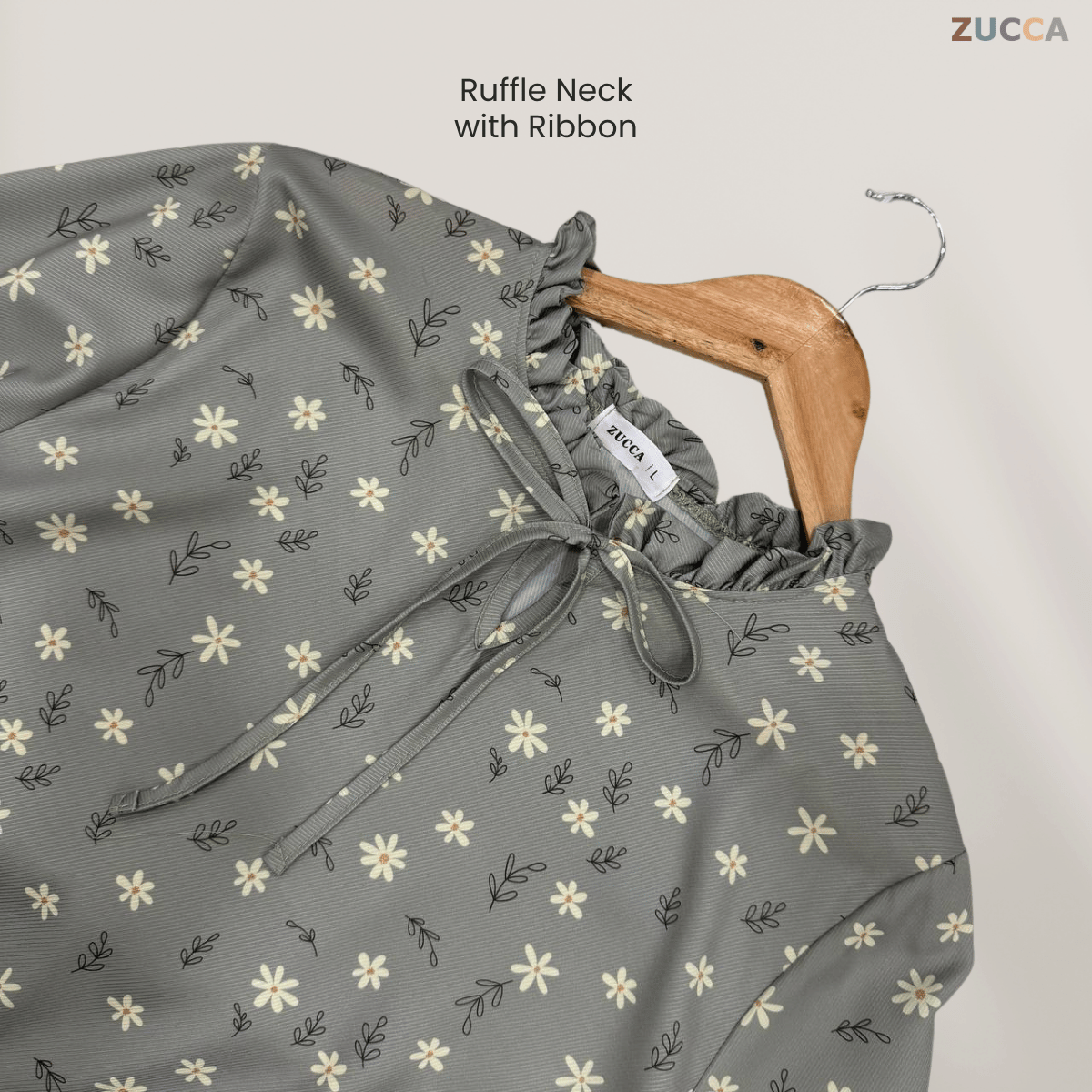 ZUCCA HANISA RUFFLE NECK FLORAL WOMEN BLOUSE - DM091