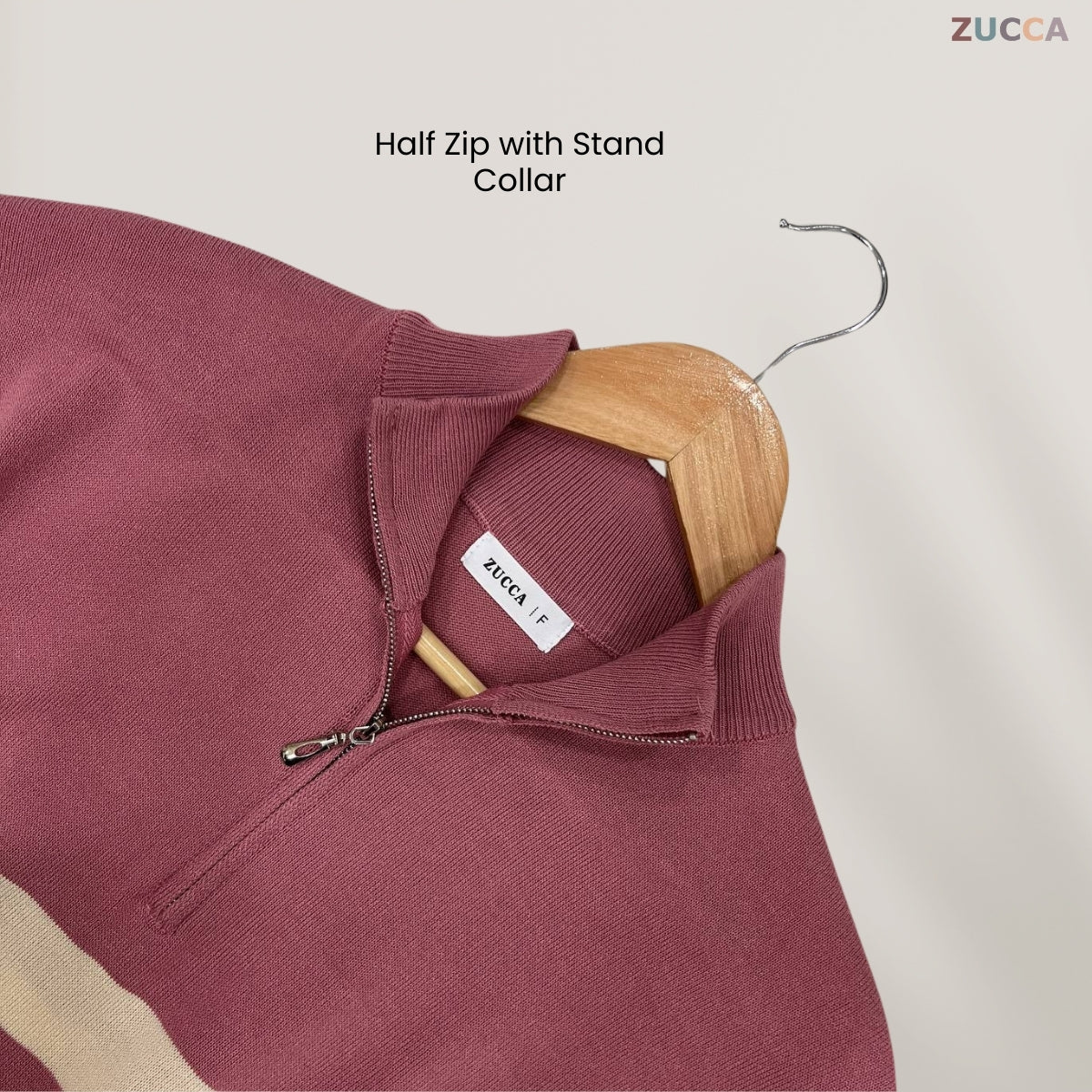 ZUCCA IVANA KEMEJA JALUR LEHER TINGGI BERZIP SEPARUH - DM115 NEW