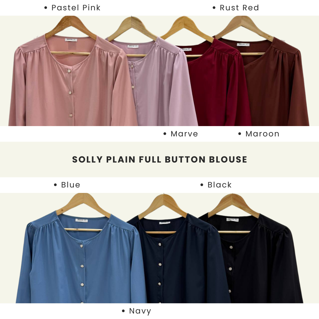 Solly Plain Full Button Blouse - DM119