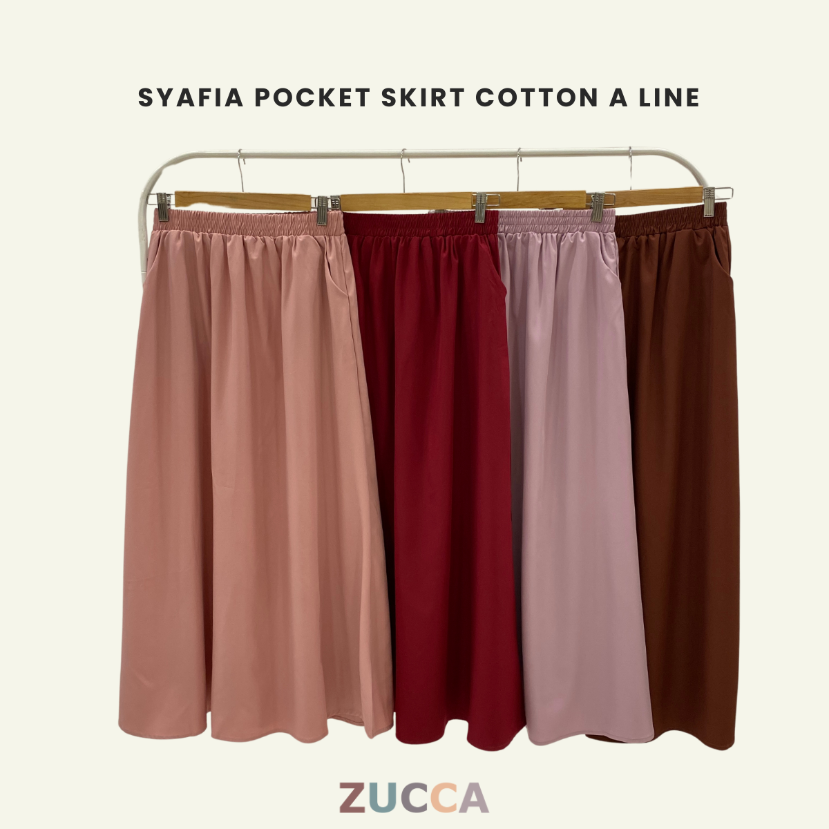 Syafia Pocket Cotton A-line Skirt - DM120