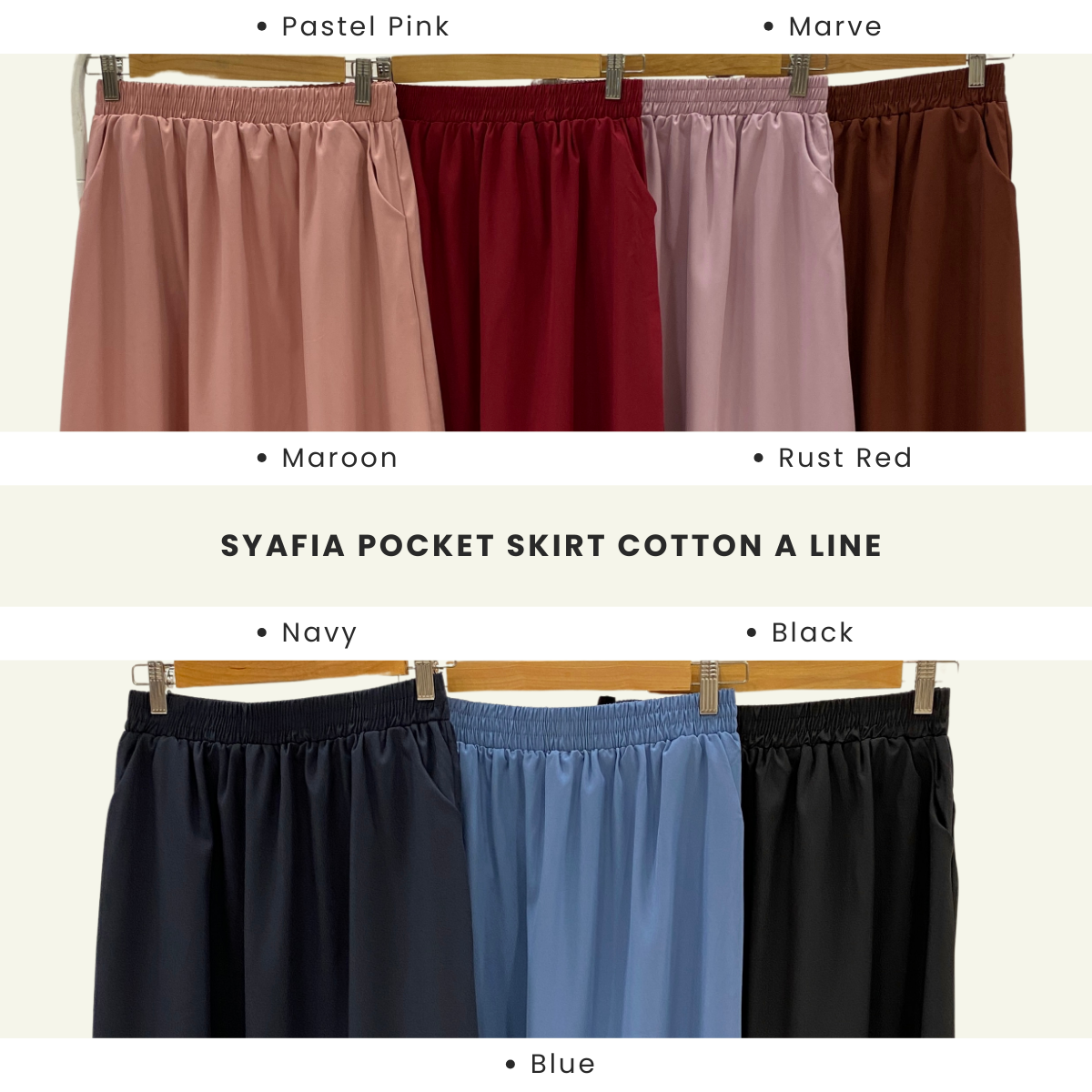 Syafia Pocket Cotton A-line Skirt - DM120