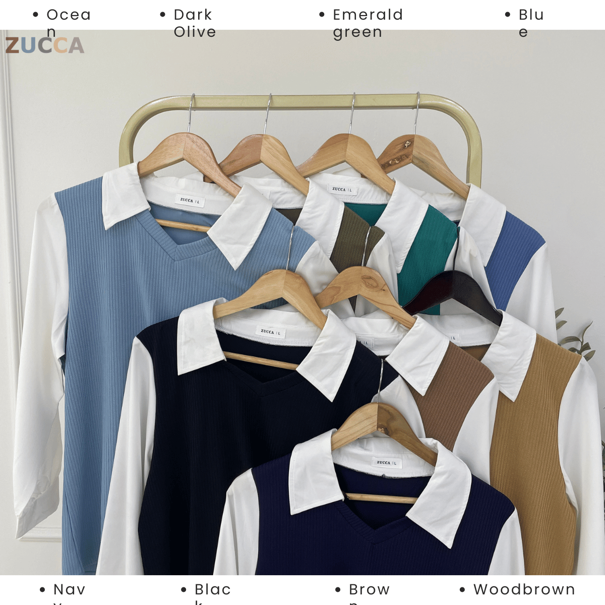 Stacy Ribbed Knit Attached Women Blouse - DM122 Korean Style