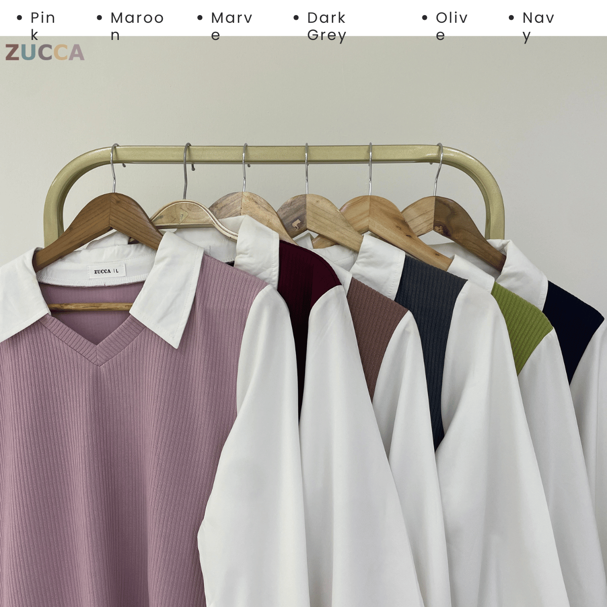 Stacy Ribbed Knit Attached Women Blouse - DM122 Korean Style