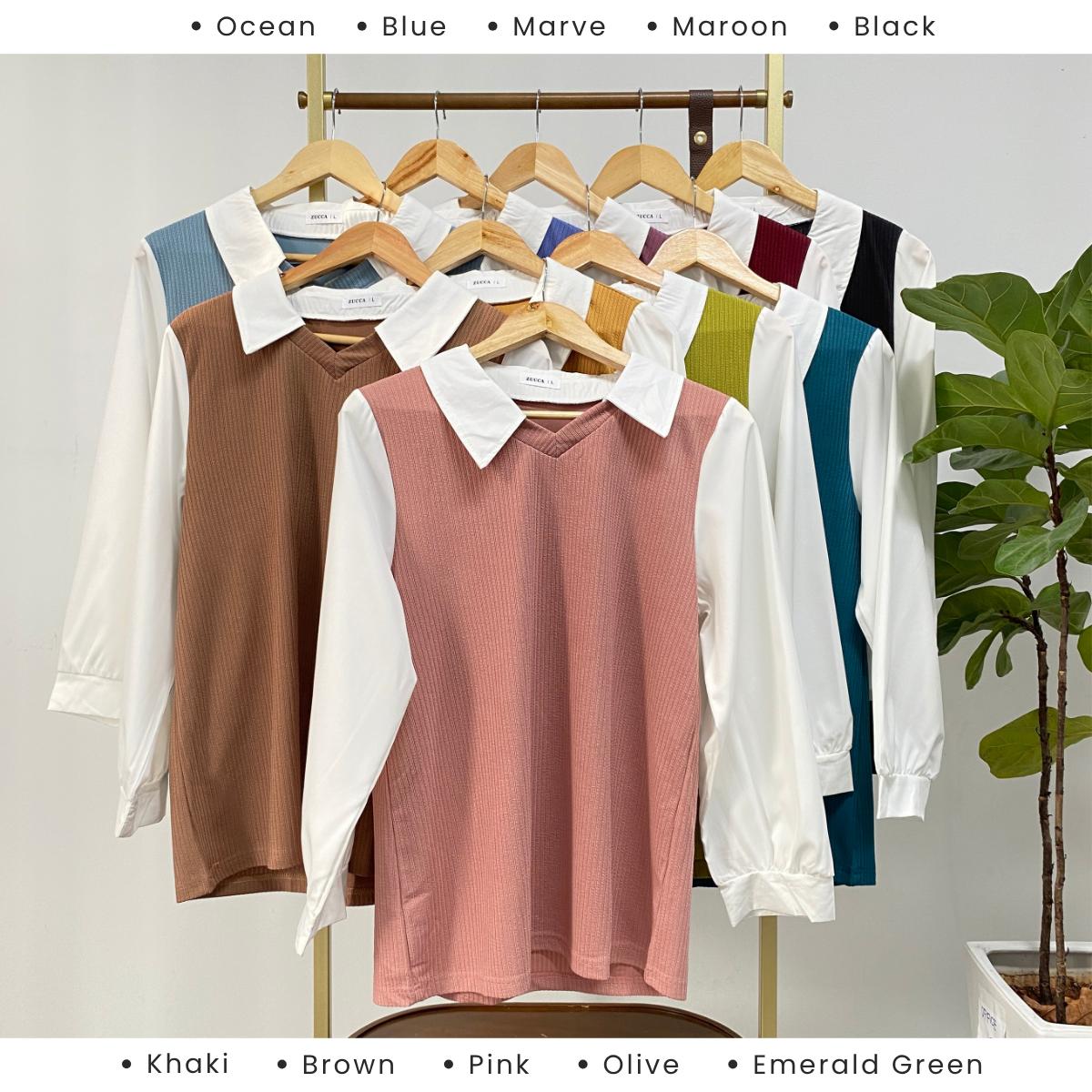 Stacy Ribbed Knit Attached Women Blouse - DM122 Korean Style