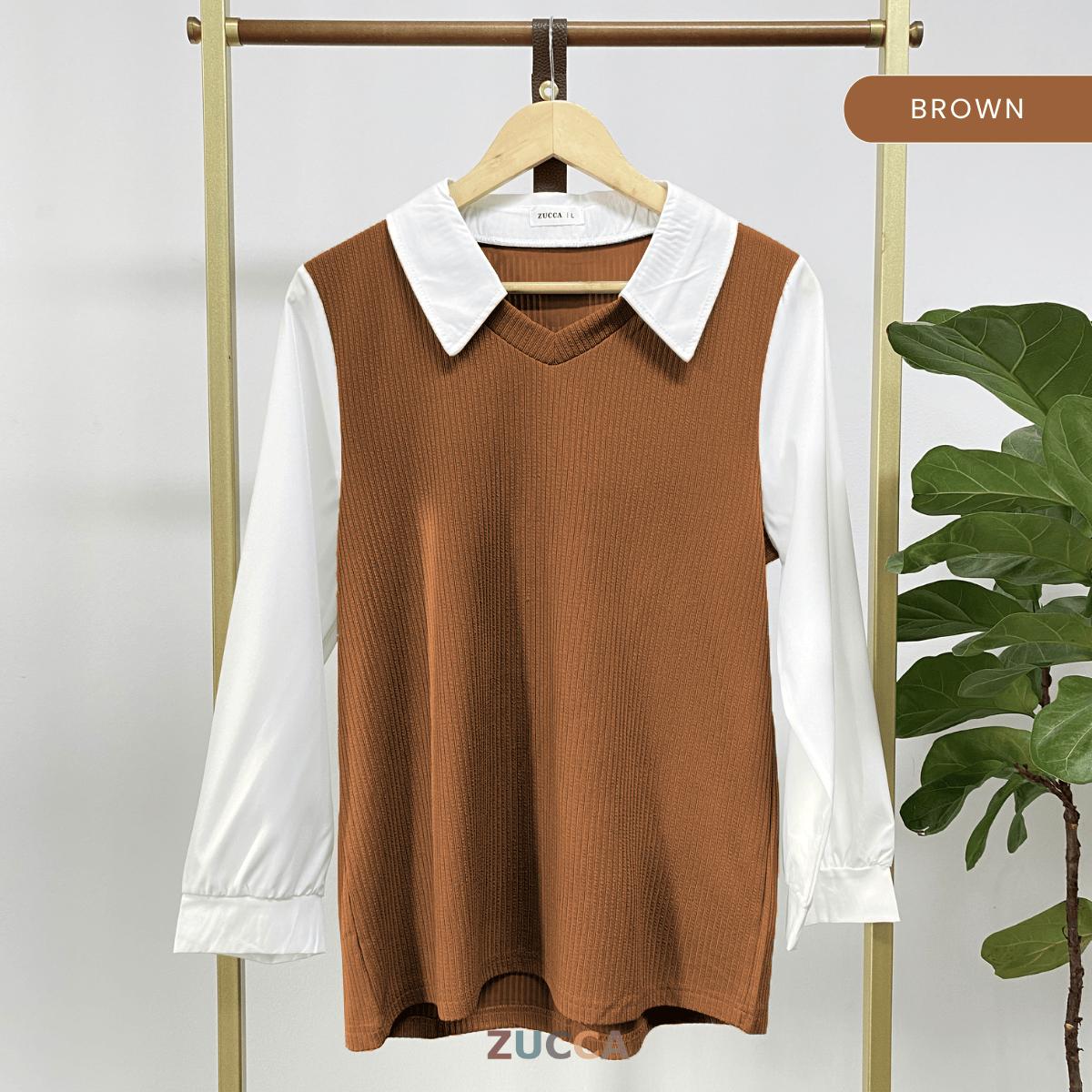 Stacy Ribbed Knit Attached Women Blouse - DM122 Korean Style