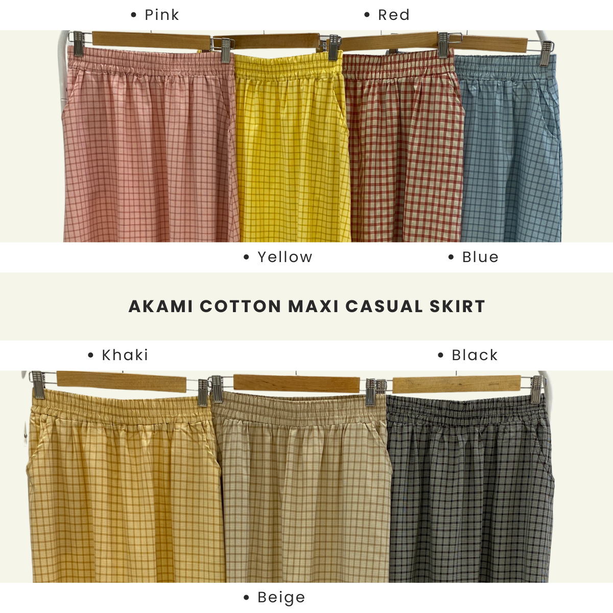 Akami Cotton Casual Maxi Skirt - DM124