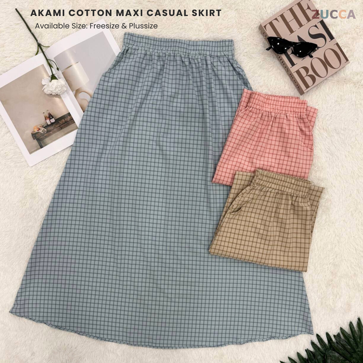 Akami Cotton Casual Maxi Skirt - DM124