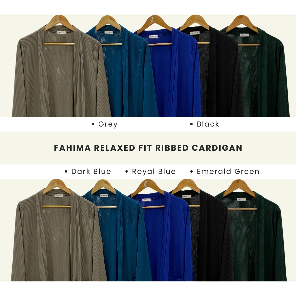 ZUCCA FAHIMA RELAXED FIT RIBBED CARDIGAN - DM128 OUTER BLOUSE