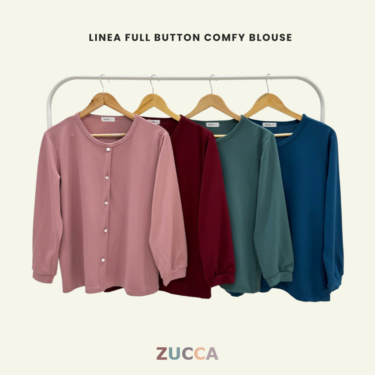 Linea Full Button Comfy Blouse - DM137