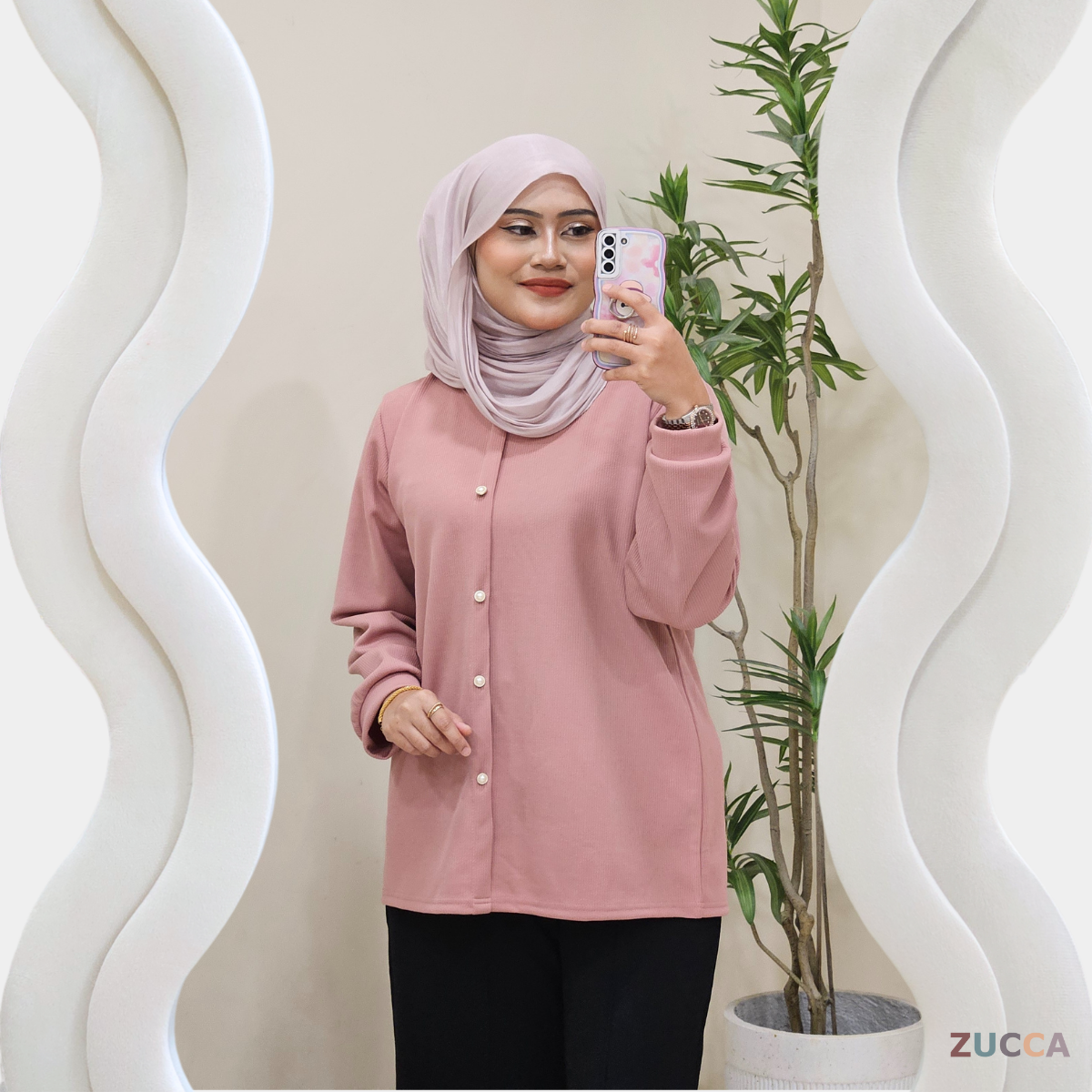 Linea Full Button Comfy Blouse - DM137