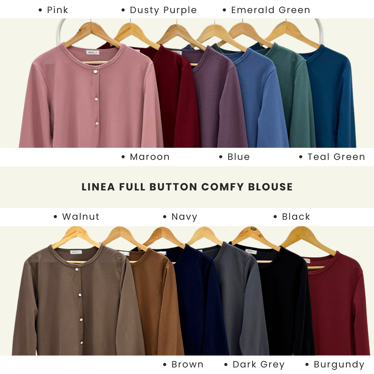 Linea Full Button Comfy Blouse - DM137