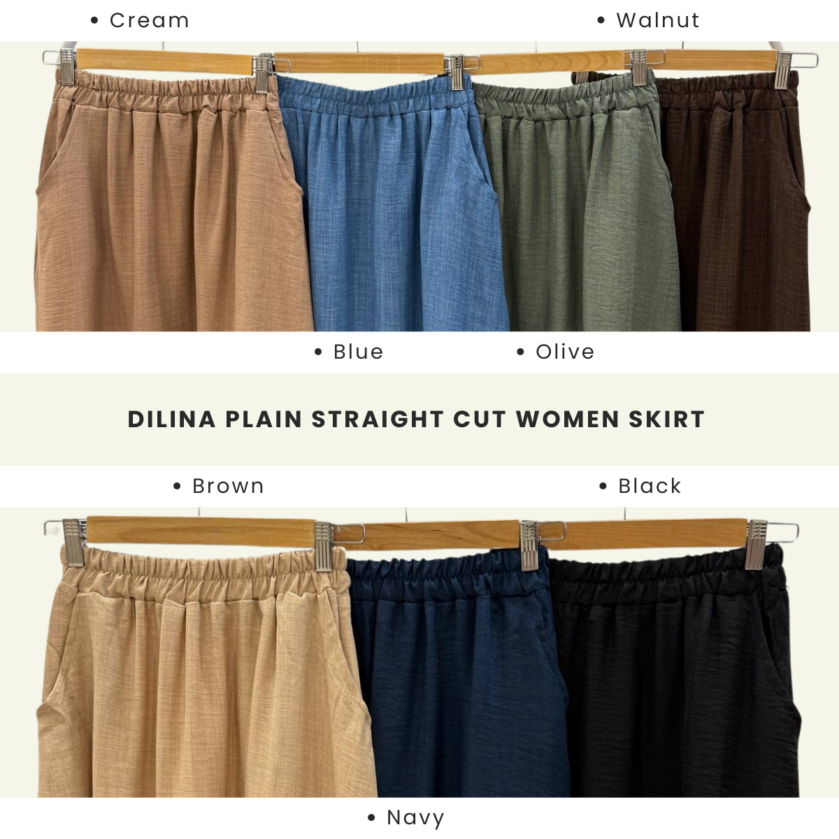 Dilina Plain Straight Cut Women Skirt - DM156