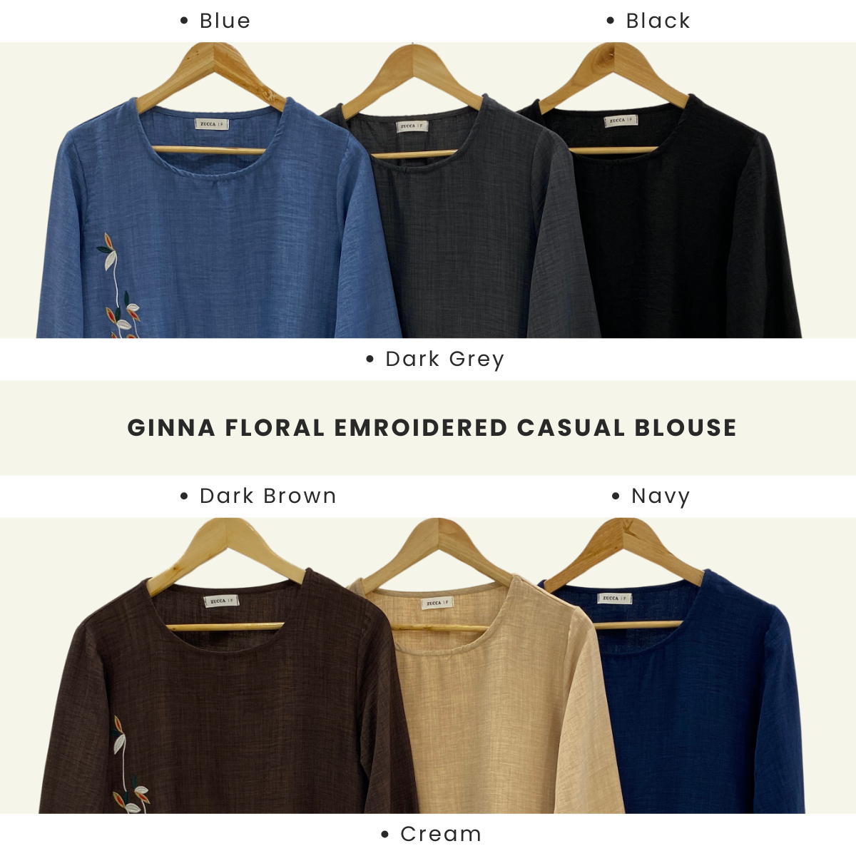 Ginna Blouse  Floral Embroidery Casual DM158