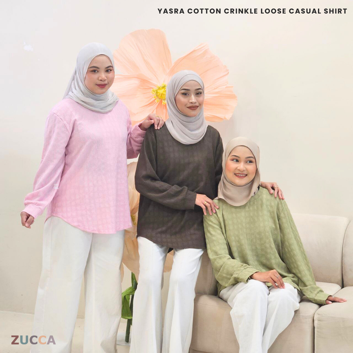 Yasra Cotton Crinkle Loose Casual Shirt DM160