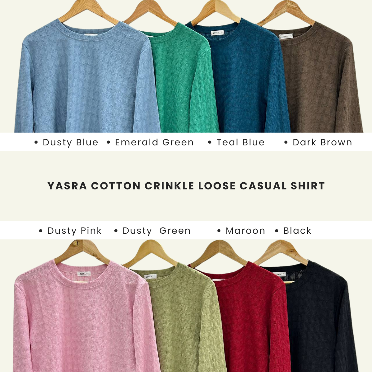 Yasra Cotton Crinkle Loose Casual Shirt DM160