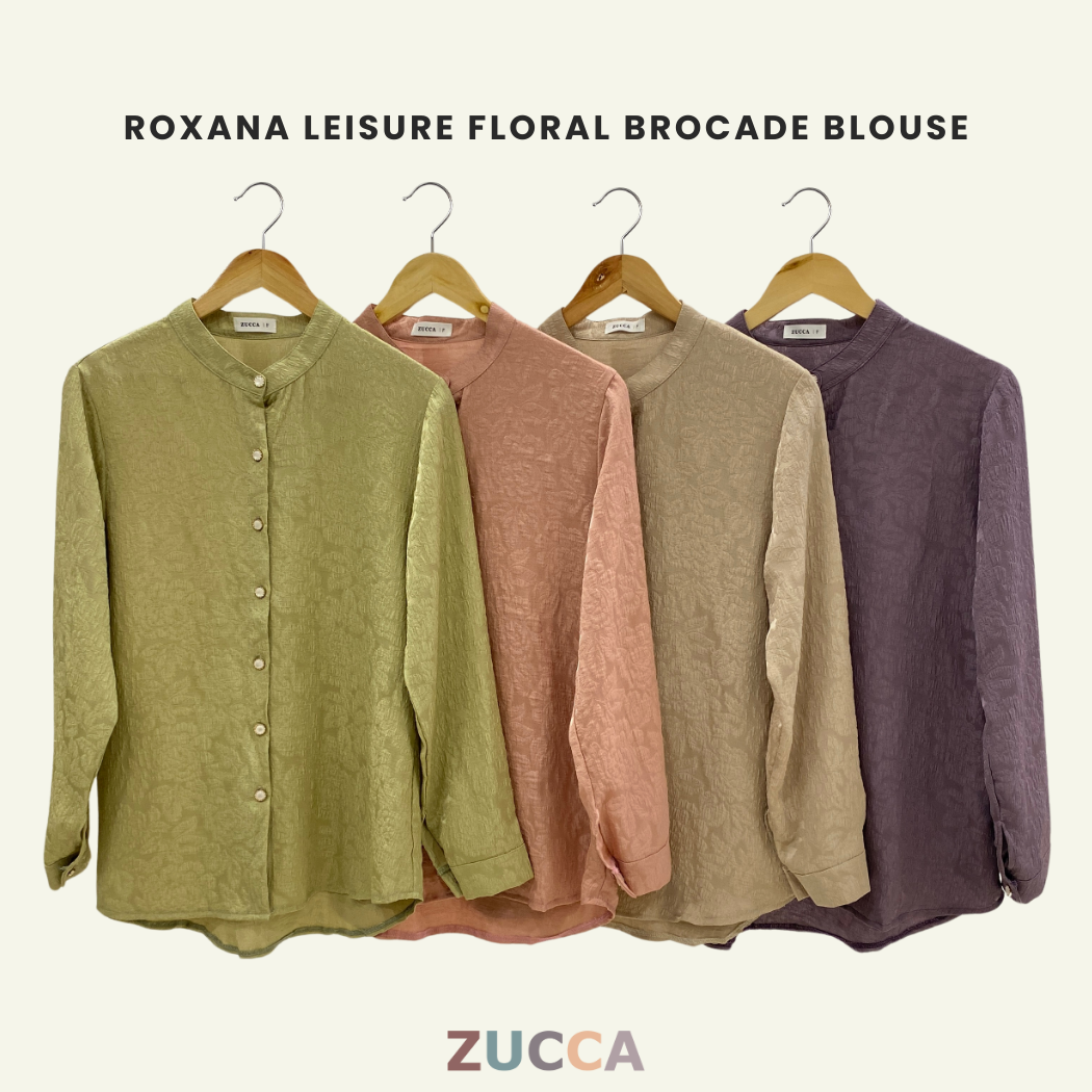 Roxana Leisure Floral Brocade Blouse - DM168