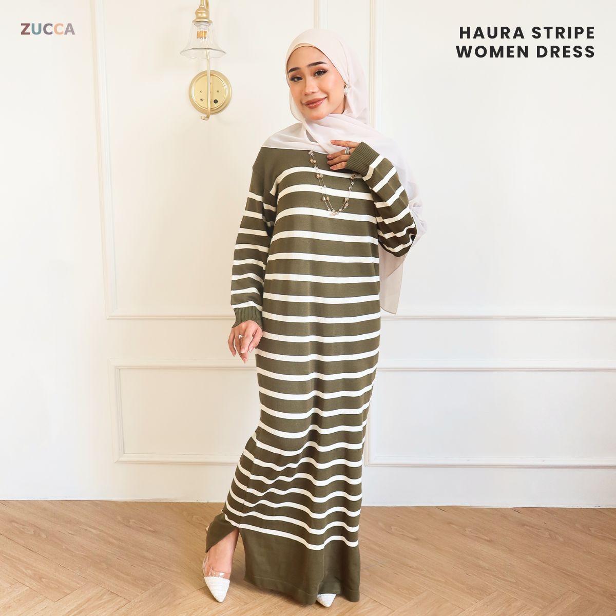 ZUCCA HAURA KNITWEAR DRESS STRIPE WOMEN - DM226 KOREAN STYLE