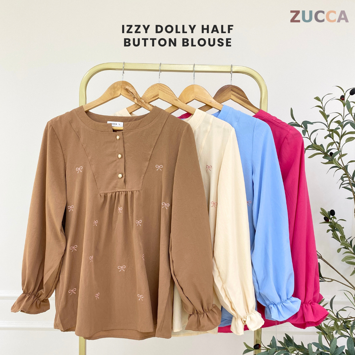 ZUCCA IZZY DOLLY BLOUSE SEPARUH BUTANG - DM173