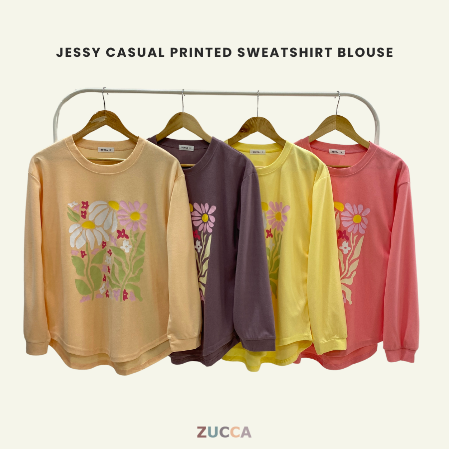 Jessy Casual Printed Sweatshirt Blouse - DM176