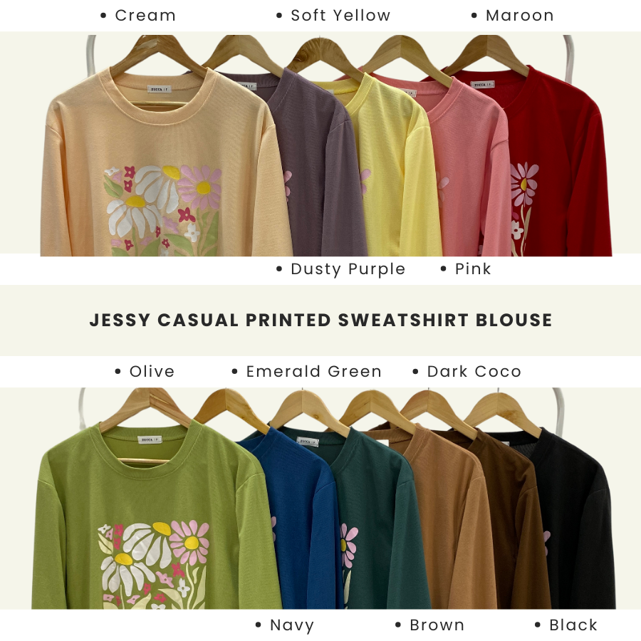 Jessy Casual Printed Sweatshirt Blouse - DM176