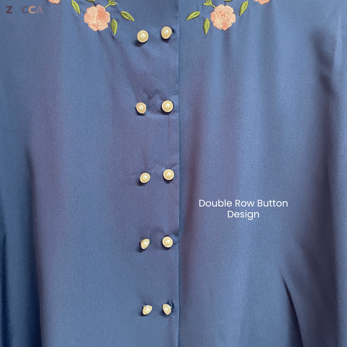 ZUCCA FAWA FLORAL EMBROIDERED WOMEN BLOUSE - DM181 NECK EMBROIDERY LEHER SULAM FLORAL