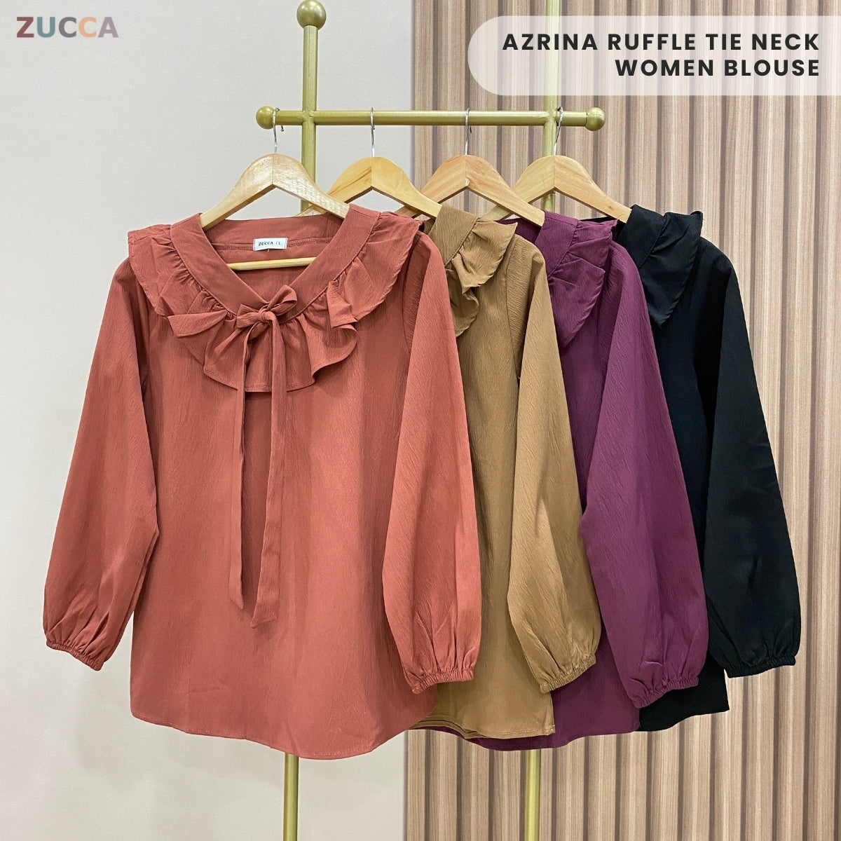 ZUCCA AZRINA BLOUS WANITA LEHER BEROPOL - DM182