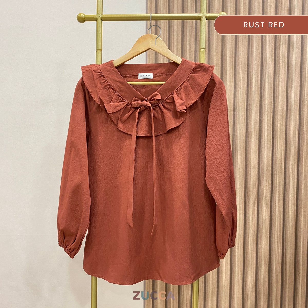 ZUCCA AZRINA BLOUS WANITA LEHER BEROPOL - DM182