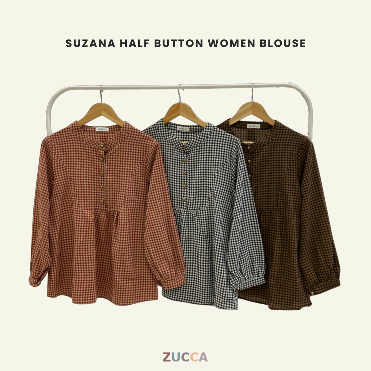 Suzana Half Button Women Blouse - DM185