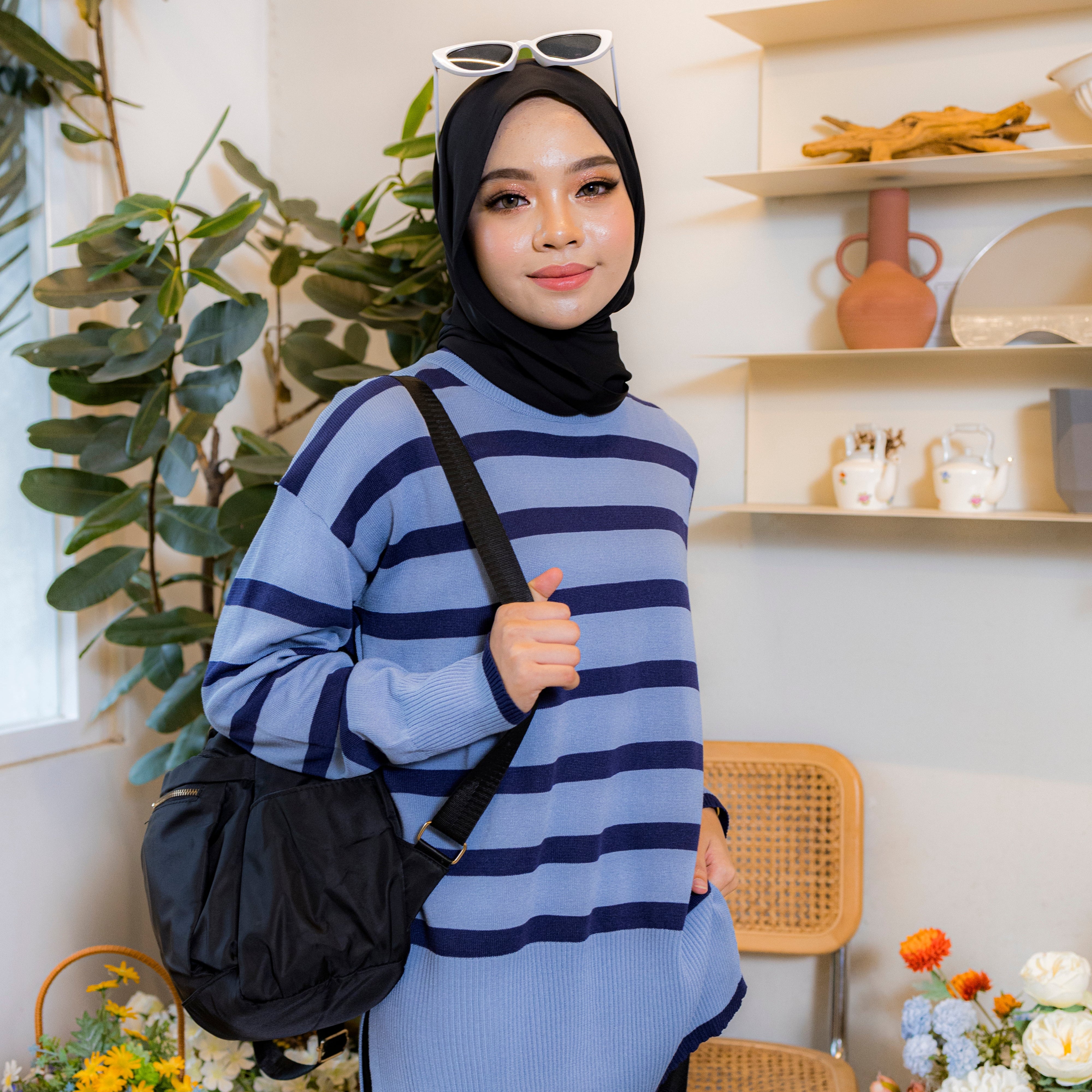 Cerry Striped Knitwear Labuh Wanita DM187