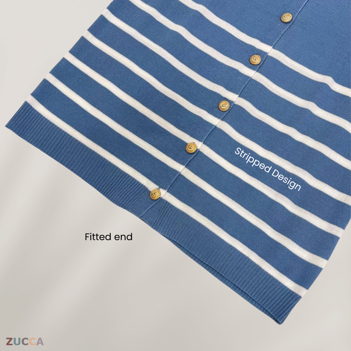 ZUCCA HAZIRA KNIT BUTTON CARDIGAN LABUH- DM189