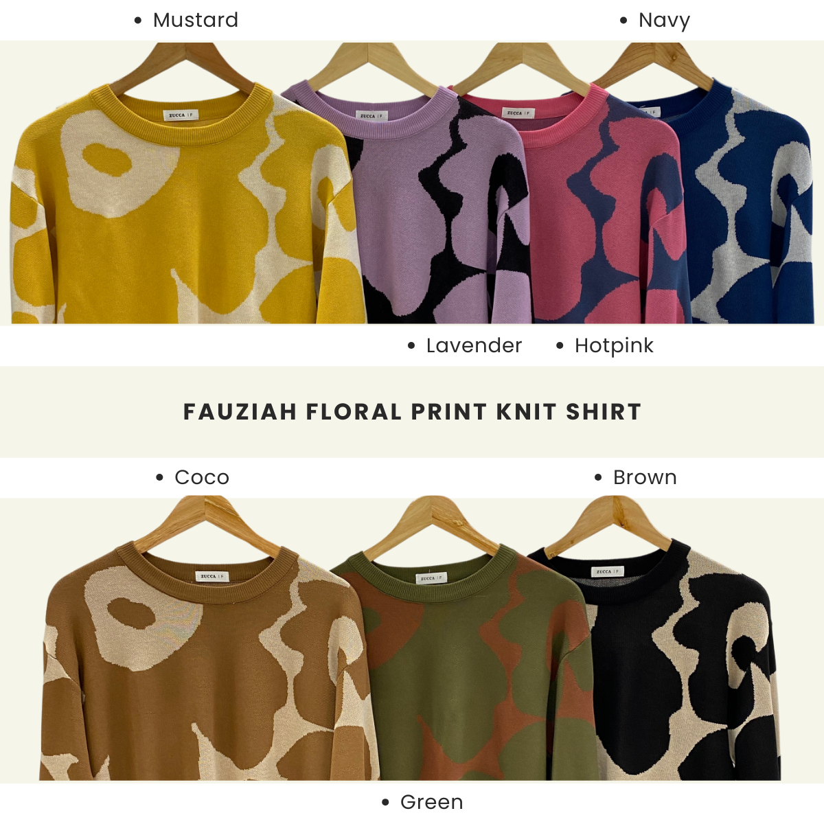 Fauziah Wanita Floral Print Knit Cotton Shirt DM191