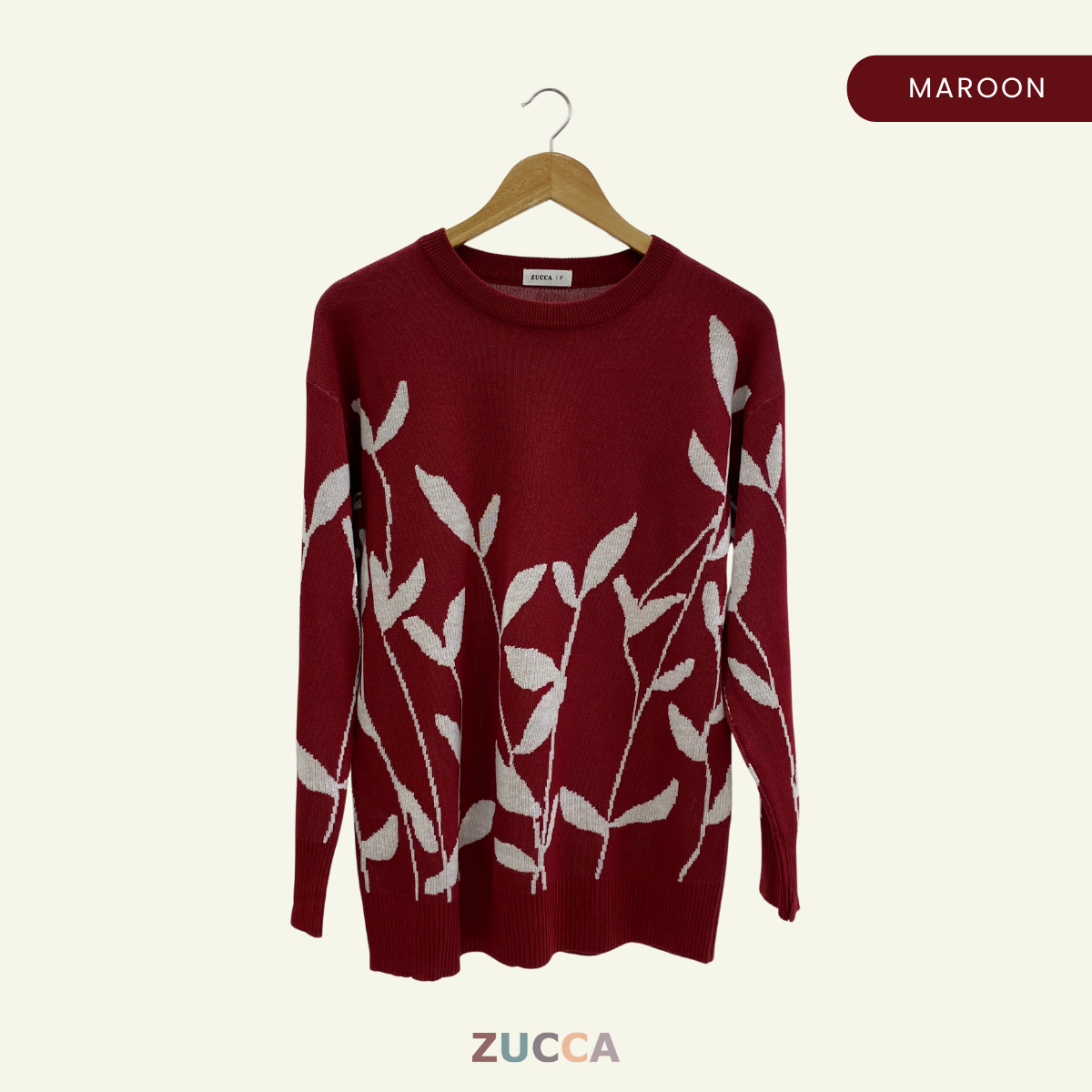 ZUCCA IZARA LEAF PRINT KNIT SHIRT - DM192 KOREAN STYLE