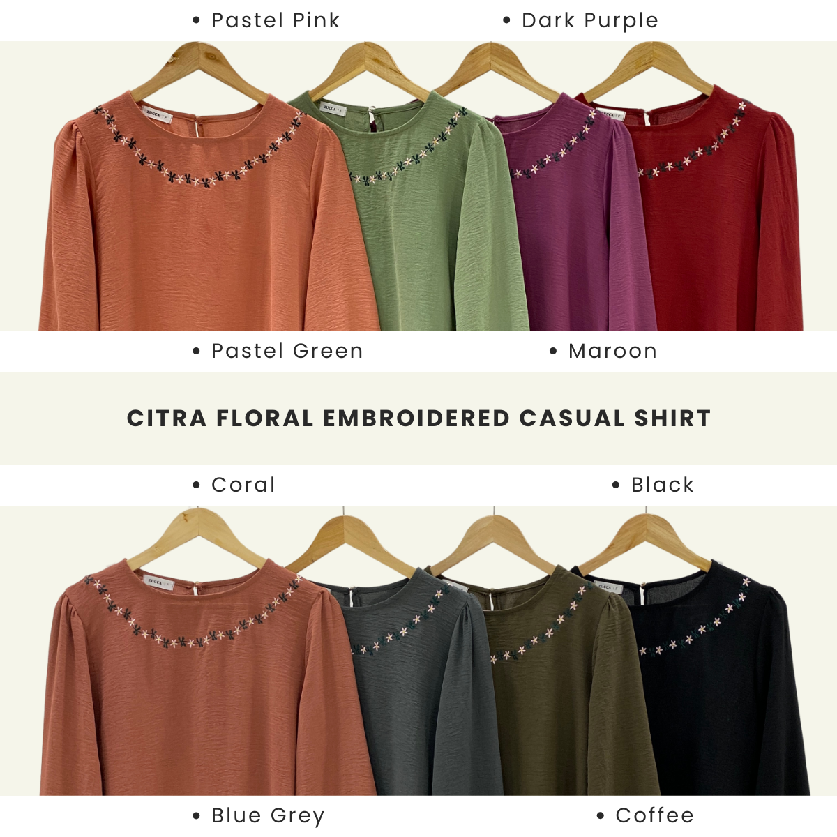 Citra Floral Embroidered Casual Shirt DM198